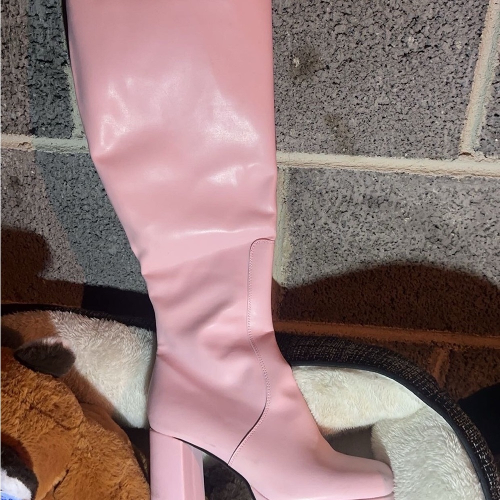 Dolls Kill Pink Heeled Boots
